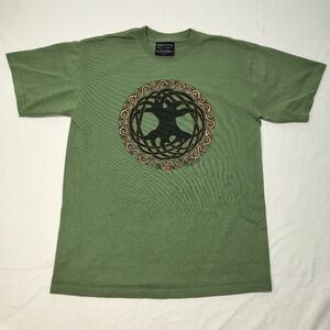 VINTAGE 1990 Keltic Designs Jen Delyth‎ Tree Of Life T-Shirt Size Medium Green